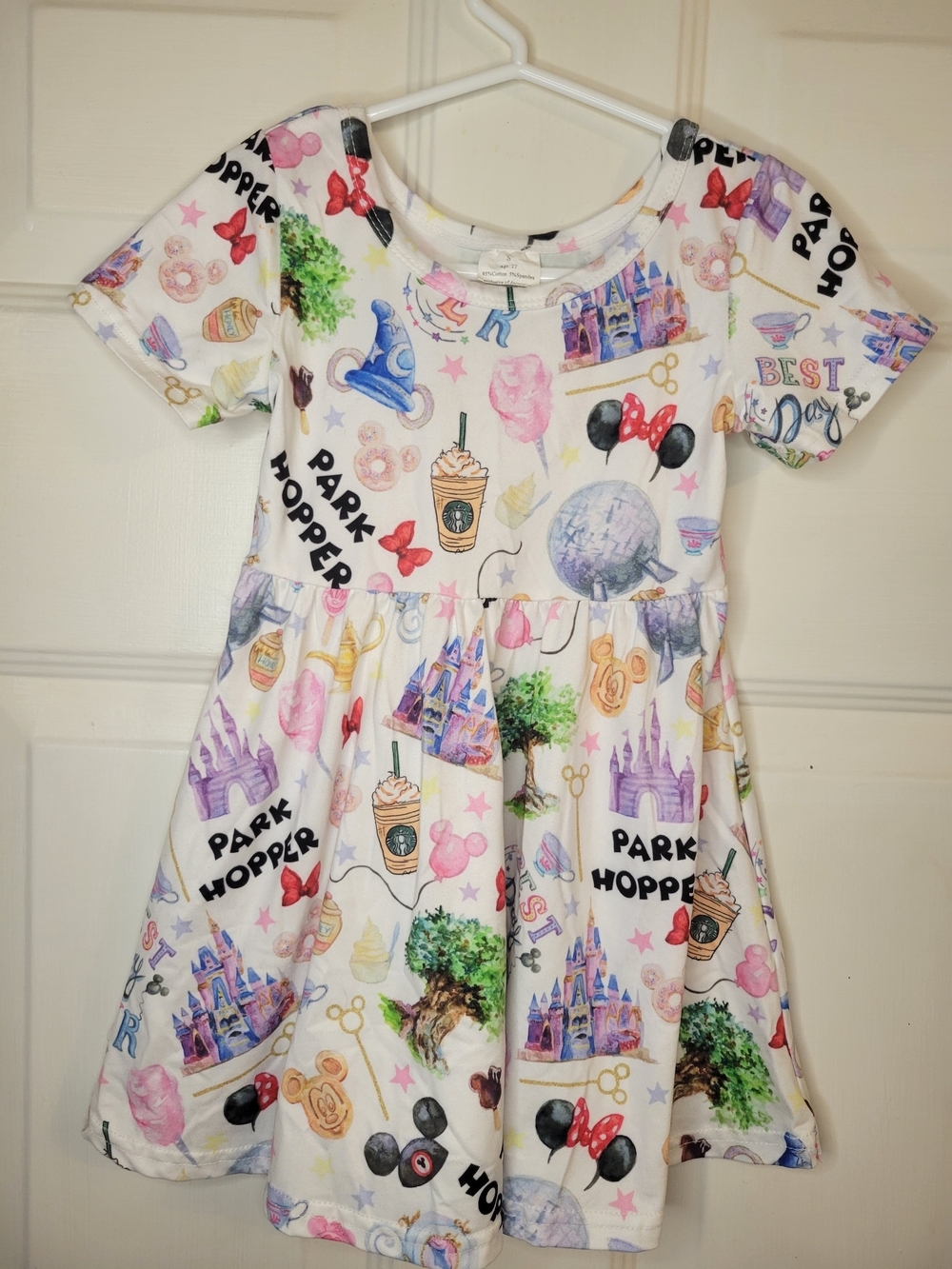 Boutique Disney Themed White Twirl Dress. - Picture 5 of 6